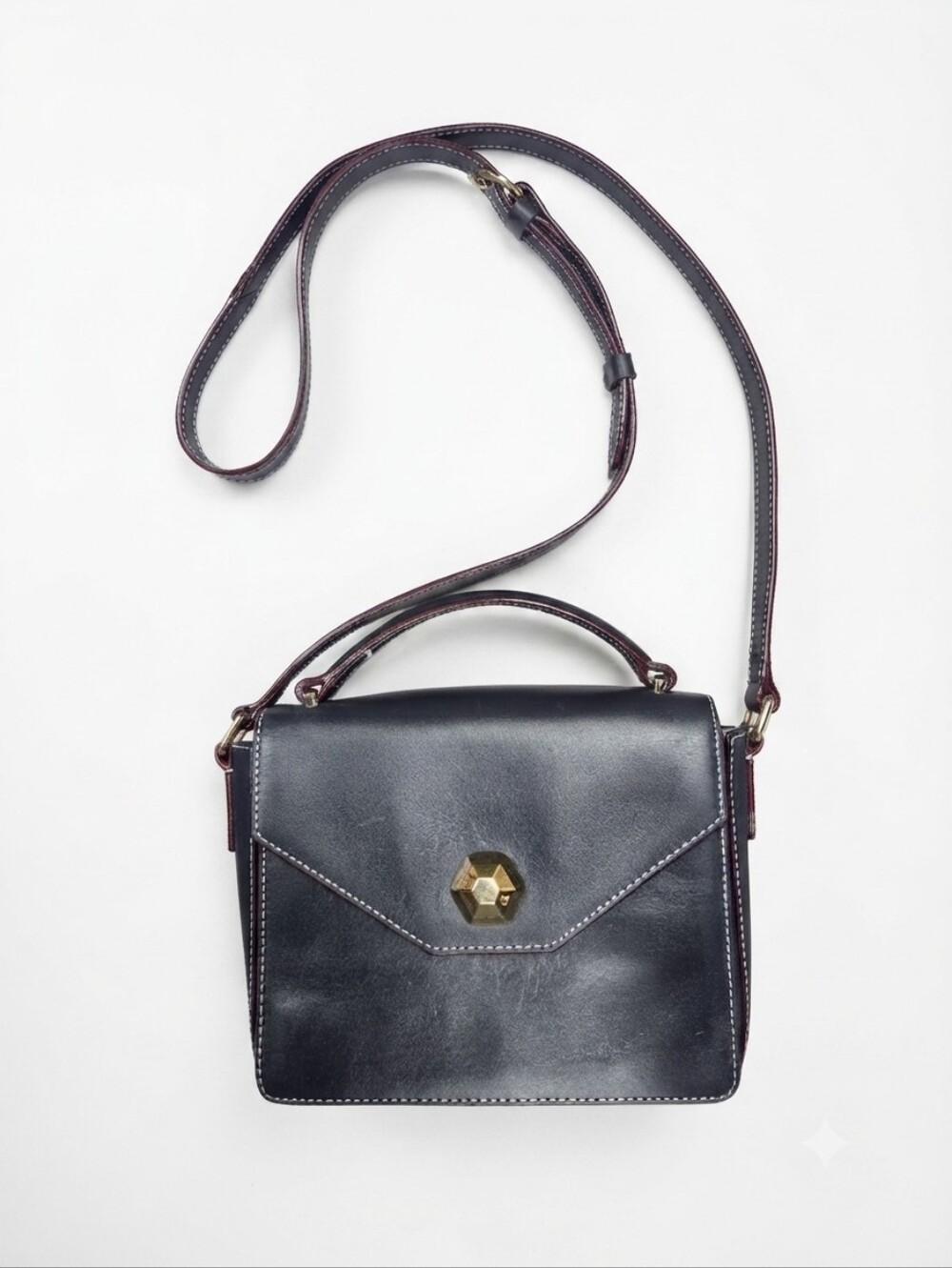FRANCES VALENTINE Mini Midge Leather Crossbody Bag - Black In Ink